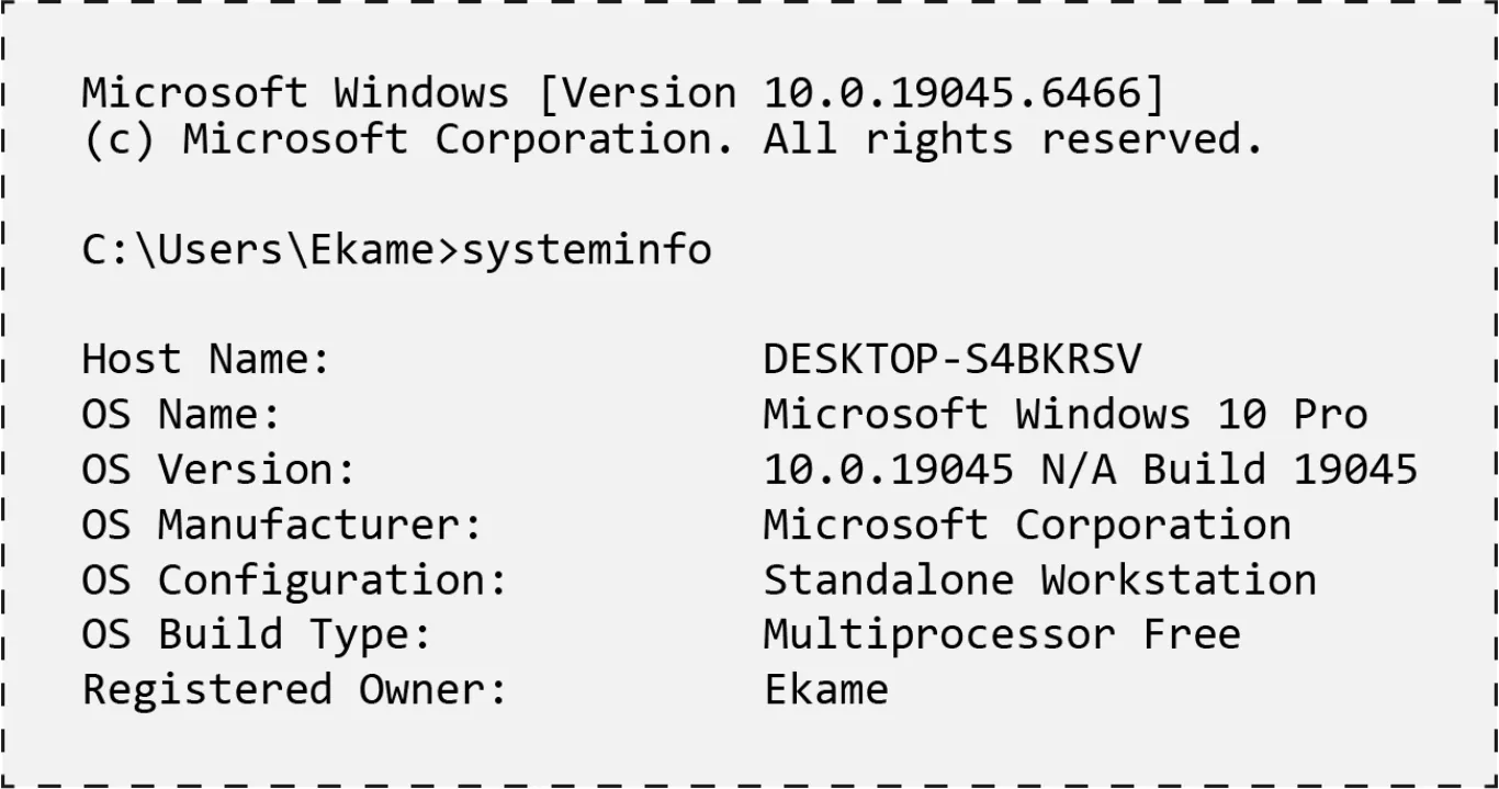 systeminfo Command